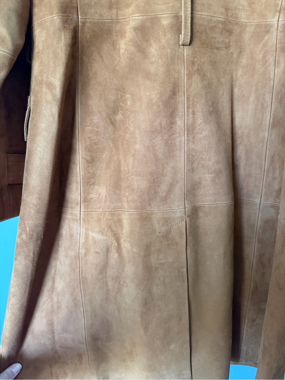 Talbots Brown Suede Double-Breasted Trench Coat - Picture 15 of 15